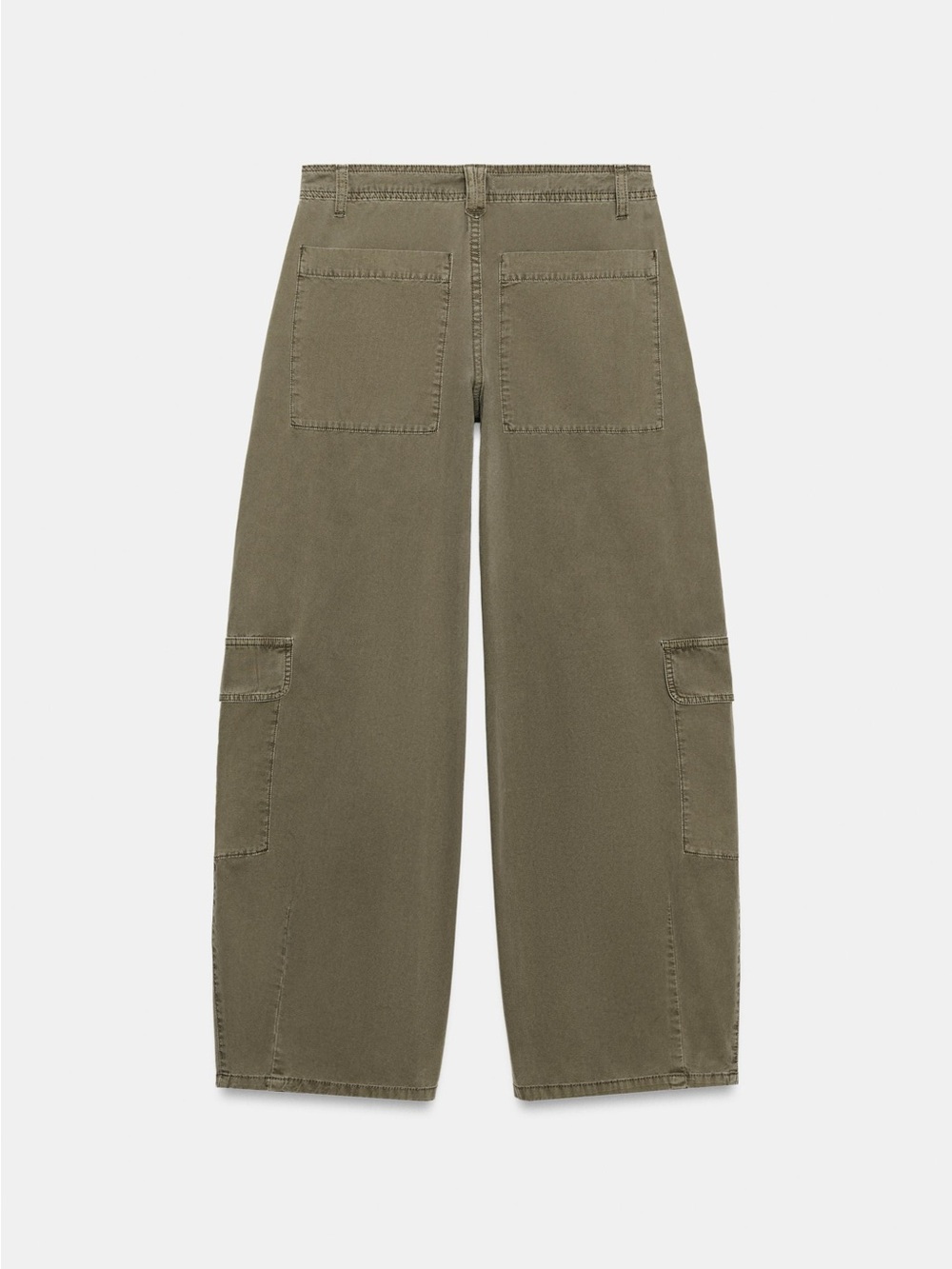 Zara Oversize Cargo Trousers Dark Khaki Green Size 4 NWT - Picture 10 of 10